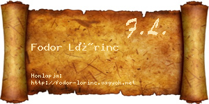 Fodor Lőrinc névjegykártya