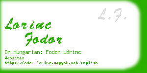 lorinc fodor business card