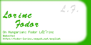 lorinc fodor business card